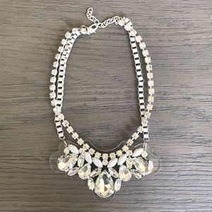 White Crystal floral necklace